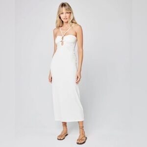 L* Space Ellery Halter Cutout Dress in Cream NWT